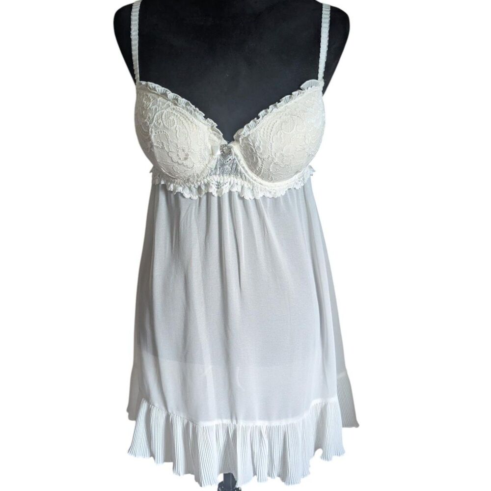 CINEMA ETOILE White Lace Babydoll XL Coquette Romantic Goth Slip Dress